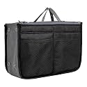 Brain Freezer Cosmetic Makeup Kit Storage Organizer Drawstring Travel Toiletry Vanity Bag Big Compartment, Makeup Brush Holder Portable (Black)