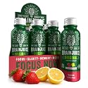 BrainJuice Strawberry Lemonade Nootropic Supplement Shot, 2.5 fl oz, 12 Pack