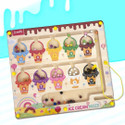 Braintastic 4 in 1 Montessori Magnetic Color and Number Maze Board Puzzle Toy Icecream Maze