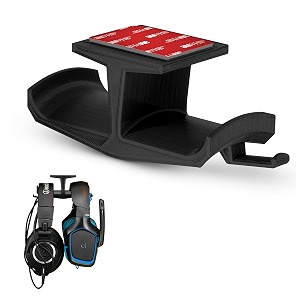 brainwavz ultrat large under desk headphone stand mount holder for gaming music mobile headsets hanger no screws cable hook black