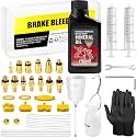 Brake Bleed Kit for Shimano, TEKTRO, TRP Hydraulic Disc Brakes, Bike Brake Bleed Kit with Brass Connector, 150 ML Mineral Oil Brake Fluid