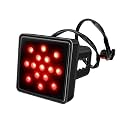 Brake Light Trailer Hitch Cover, 12 V Super Bright Square Tail Light, Towing Hitch Lighting Accessories Fits 2" Receiver, Universal for Towing Truck RV and SUV (Black)
