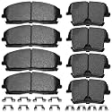 Brake Pads Front and Rear Compatible with Chrysler 300, Dodge Challenger Charger Magnum Automotive Replacement Brake Pads Semi-Metallic D1056 D1057