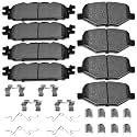 Brake Pads Front and Rear Compatible with Ford Explorer Flex Taurus, Lincoln MKS MKT Automotive Replacement Brake Pads Semi-Metallic D1508-8715 D1377-8488