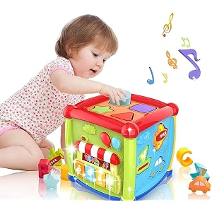 brand conquer learning toys for 1 2 year oldbaby 6-12-18-24 months busy fidget activity cube with spinners1 2 year old girl boy birthday giftstravel for toddler 1-3 busy catch ball cube