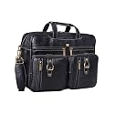 BRAND LEATHER Genuine Leather Convertible Backpack 16" Laptop Messenger Bag Multi-Functional Business Briefcase for Men