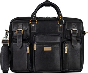 brand leather men black messenger bag