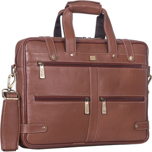 brand leather men tan messenger bag