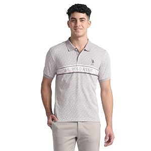 Brand Print Slim fit Polo Shirt