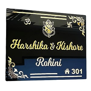 branders black acrylic 4mm thick round plate with 2mm thick golden acrylic embossed letters for home door entrance weatherproof 3x2