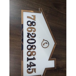 branders black acrylic 4mm thick round plate with 2mm thick golden acrylic embossed letters for home door entrance weatherproof 12x12