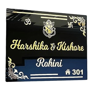 branders black acrylic 4mm thick round plate with 2mm thick golden acrylic embossed letters for home door entrance weatherproof 24x16