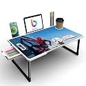 BrandFlex Mini Laptop Desk for Bed, Study Table with Drawer, Tablet/Mobile Holder for Kids &amp; Adults (White-COTTED-SPIDERMANS)