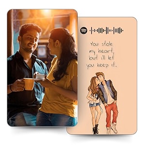 pack of 1  personalized memory wallet card with spotify song  size 86 x 54 cm  wallet card