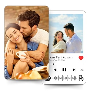pack of 1  custom spotify song wallet card with photo  size 86 x 54 cm  wallet card