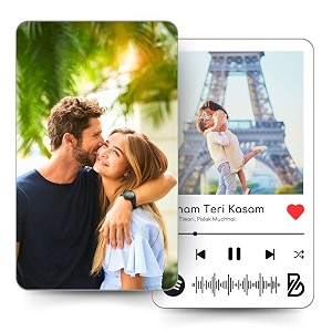 pack of 1  personalized love message wallet card with spotify song  size 86 x 54 cm  wallet card