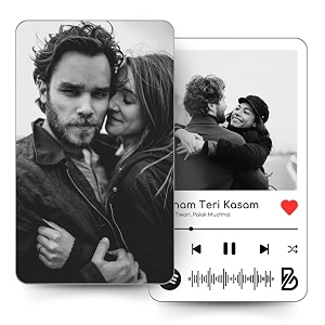 pack of 1  custom photo wallet card with spotify song code  size 86 x 54 cm  wallet card