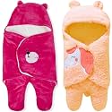 BRANDONN Baby Blanket Newborn Gift Pack of Swaddle Wrapper, 0-9 Months, Length 68 cm x Width 68 cm