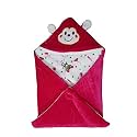 BRANDONN Newborn Super Soft Furry Glacier Hooded Blanket Cum Wrapper for Babies (Hot Pink)