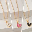 Brandsoon korean jewellery heart shape pendant pack of 3 girls and women Gold-plated Plated Brass, Alloy Chain