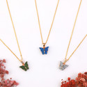 BRANDSOON Butterfly Shape pendant for women and girls (PACK OF 3) Gold-plated Plated Brass, Alloy Chain