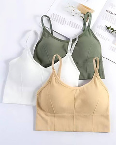 brankly urja pack of 3 women sports lightly padded bra beige dark green white