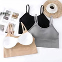 BRANKLY URJA Pack of 3 Women Cami Bra Lightly Padded Bra (Black, Grey, Beige)