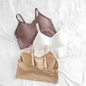 BRANKLY URJA Pack of 3 Women Cami Bra Lightly Padded Bra (Beige, Brown, White)