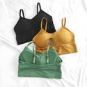 BRANKLY URJA Pack of 3 Women Cami Bra Lightly Padded Bra (Black, Dark Green, Yellow)