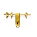BRASK - Brass Aldrop | Latching Draw Hasp | Fancy Aldrop Latch | Loackable Door Latch | Kundi | Aldrop for Single or Double Door | Model No. 208 Pack of 1 (10" x 5/8 (250 MM x 16 MM), Golden Satin)
