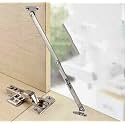 BRASK Brass Folding Latch - Latch for Folding Desk/Folding Study/Folding Cabinet/Folding Bar/Beds and Cupboards/Sudi Latch (8" (200 MM) | Chrome Finish | 2 Pair)