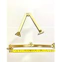 BRASK Brass Folding Latch - Latch for Folding Desk/Folding Study/Folding Cabinet/Folding Bar/Beds and Cupboards/Sudi Latch (8" (200 MM) | Golden Satin | 2 Pair)