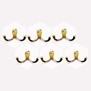 brask premium brass double pin cloth hanger wall mounted bathroom cloth hanger cloth wall hook door hooks for hanging keys clothes towel 2 inches antique 6