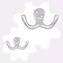 BRASK Premium Brass Double Pin Cloth Hanger, Wall Mounted Bathroom Cloth Hanger, Cloth Wall Hook, Door Hooks for Hanging Keys, Clothes, Towel (2 Inches) (Silver Satin, 2)