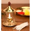 Brass Akhand Diya with Glass Cover 5