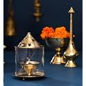Brass Diwali Diya Crystal Oil Lamp 5