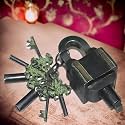 Brass Door Padlock Fully Functional Handmade Antique Design with Keys Unique Collectible Locks Combination of Style &amp; Security (6-Key-Black)