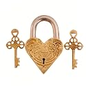 Brass Door Padlock Fully Functional Handmade Antique Design with Keys Unique Collectible Locks Combination of Style &amp; Security (Rose-Gold)