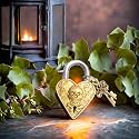 Brass Door Padlock Fully Functional Handmade Antique Design with Keys Unique Collectible Locks Combination of Style &amp; Security (Man-Skull-Brass)