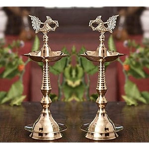 brass oil lamp kerala fancy samayi diya height 14 inch height 10 inch design 4