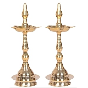 brass oil lamp kerala fancy samayi diya height 10 inch design 1