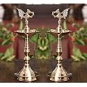 Brass Oil Lamp Kerala Fancy Samayi Diya (Height 14 Inch) (Height 10 Inch, Design 4)
