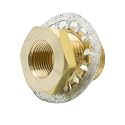 Vis Brass Pipe Fitting, Bulkhead Coupling, Anchor Coupler, 3/8" NPT Female, 1.31" Length (Pack of 5)