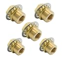 Vis Brass Pipe Fitting, Bulkhead Coupling, Anchor Coupler, 1/8" NPT Female, 1-1/2" Length (Pack of 5)