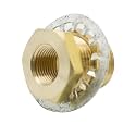 Vis Brass Pipe Fitting, Bulkhead Coupling, Anchor Coupler, 3/8" NPT Female, 1.31" Length (Pack of 1)