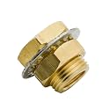 Vis Brass Pipe Fitting, Bulkhead Coupling, Short Anchor Coupler, 1/4" NPT Female, 15/16" Length (Pack of 20)