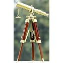 Ali Nauticals Brass Telescope with Solid Wooden Tripod Stand, Portable, Adjustable, 15 Inch, Brown, Beginner, All Ages, Outdoor Enthusiasts, Hobbyists, Collectors, Unisex