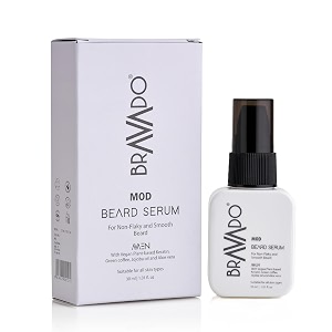 bravado mod beard serum for men  beard softening amp styling serum for smooth beard shine amp frizz control  lightweight beard grooming serum  30ml