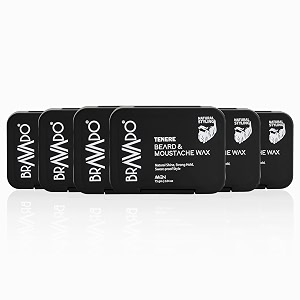 bravado tenere beard amp mustache wax pack of 6 value bundle  strong hold styling beard wax for men  natural moustache wax for perfect shape style amp grooming  75g each
