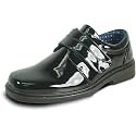bravo! Boy Classic Slip-on Loafer and Lace-up Oxford William Kid Dress Shoe School Uniform with Removable Insole and Square Toe Black Brown Black Patent
